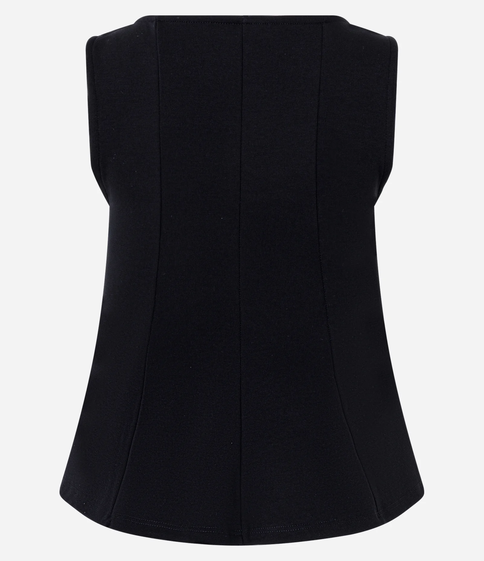 Blusa Peplum Alongada em Ponto Roma com Alça Larga Preto 5