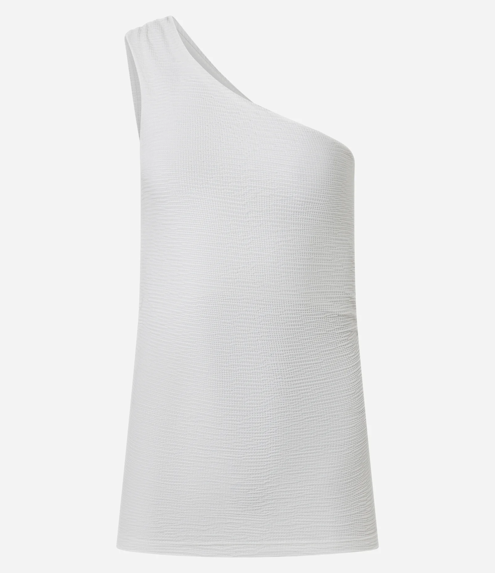 Blusa Texturizada em Anarruga Decote Ombro Só Branco 1