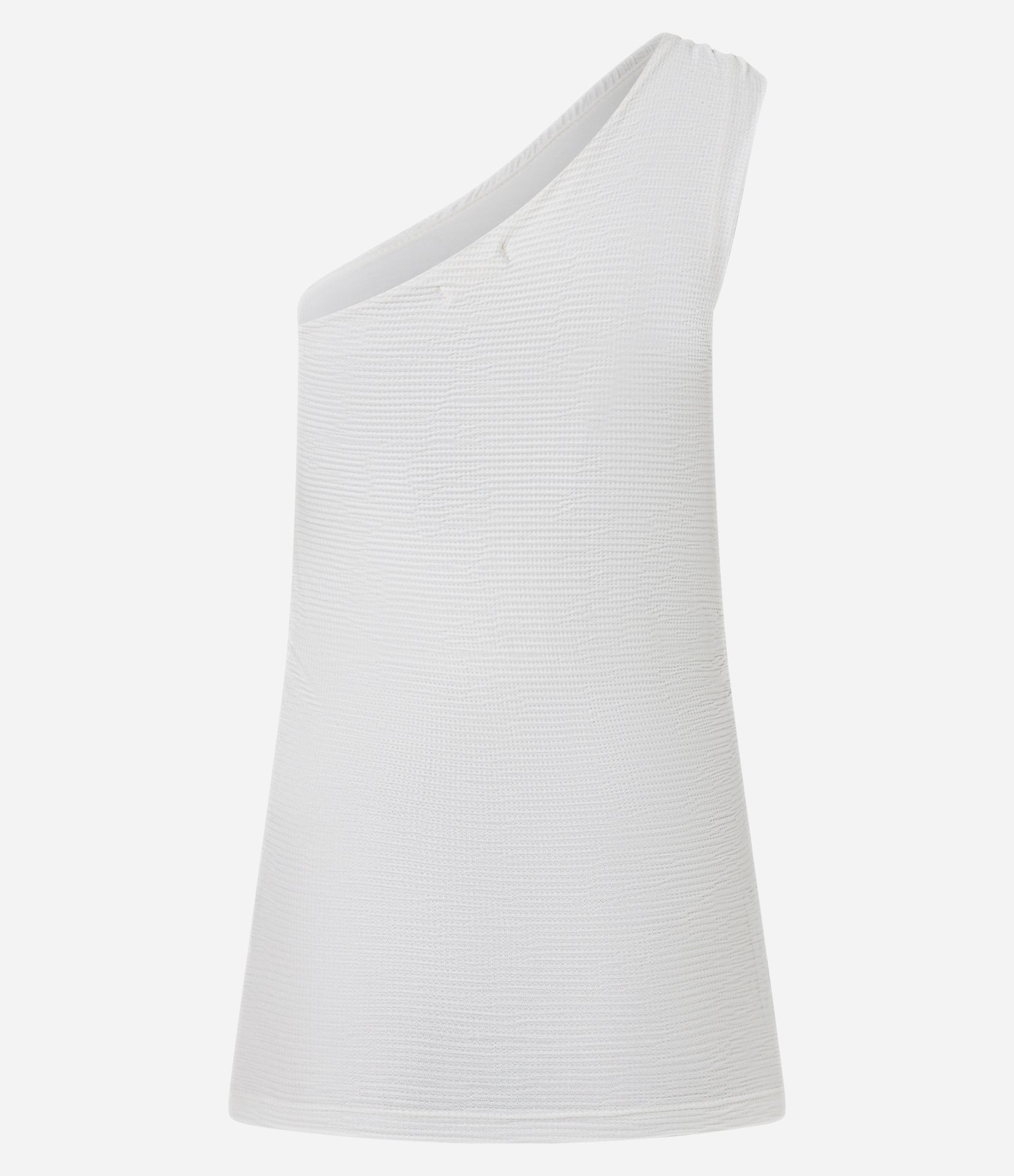 Blusa Texturizada em Anarruga Decote Ombro Só Branco 3
