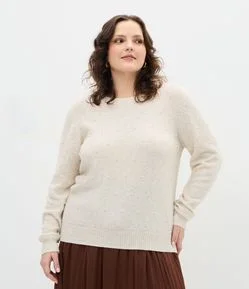 Suéter em Tricô com Pérola Curve & Plus Size