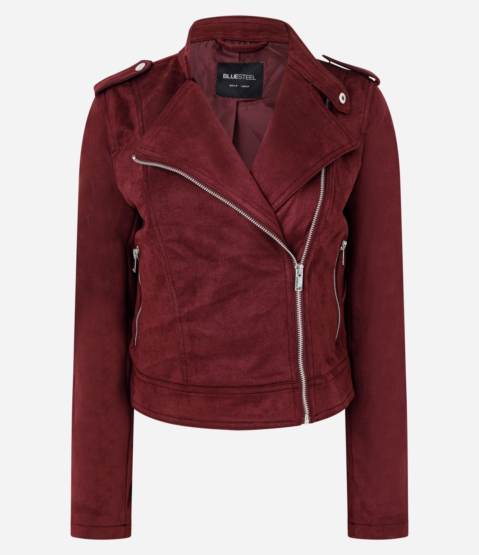 Jaqueta Biker em Suede com Zíper Vermelho 7