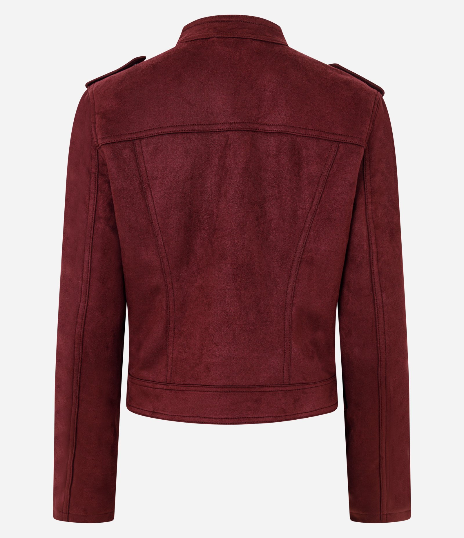 Jaqueta Biker em Suede com Zíper Vermelho 9