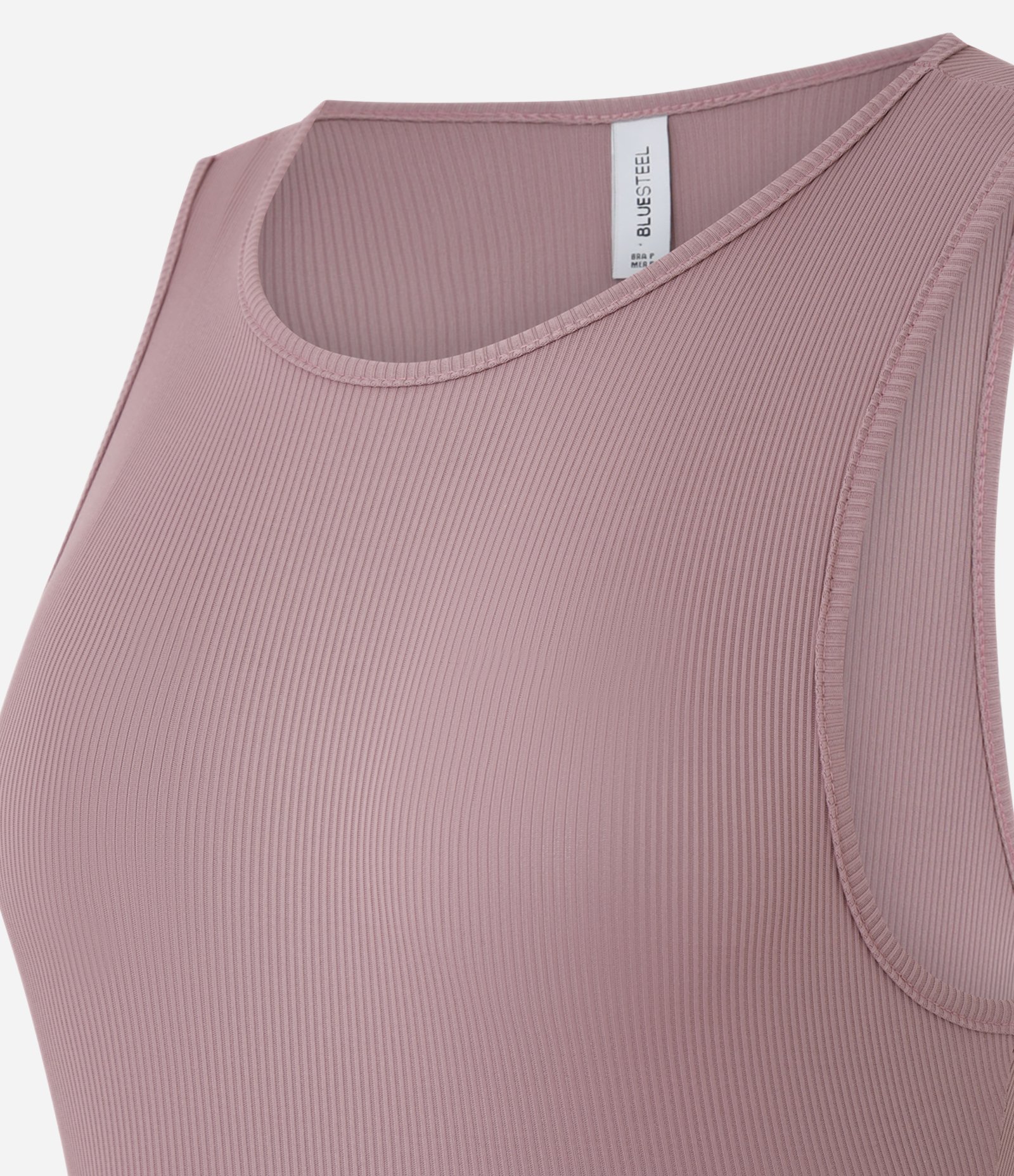 Body sem Manga em Ribana de Poliamida Rosê 6