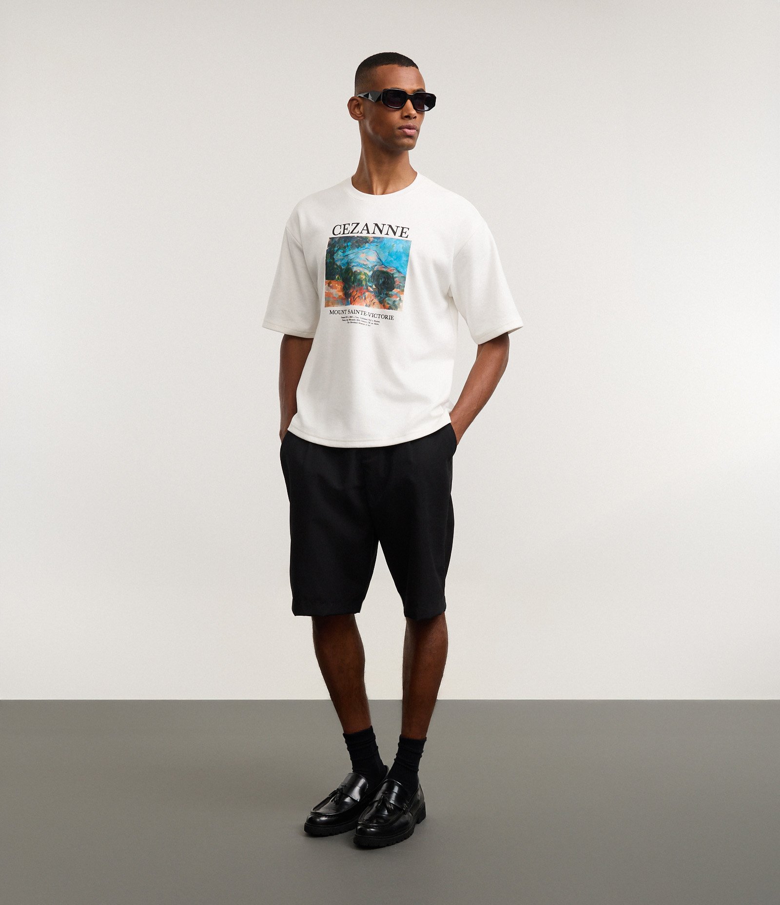 Camiseta Boxy em Algodão com Estampa Artística Cézanne Branco 2