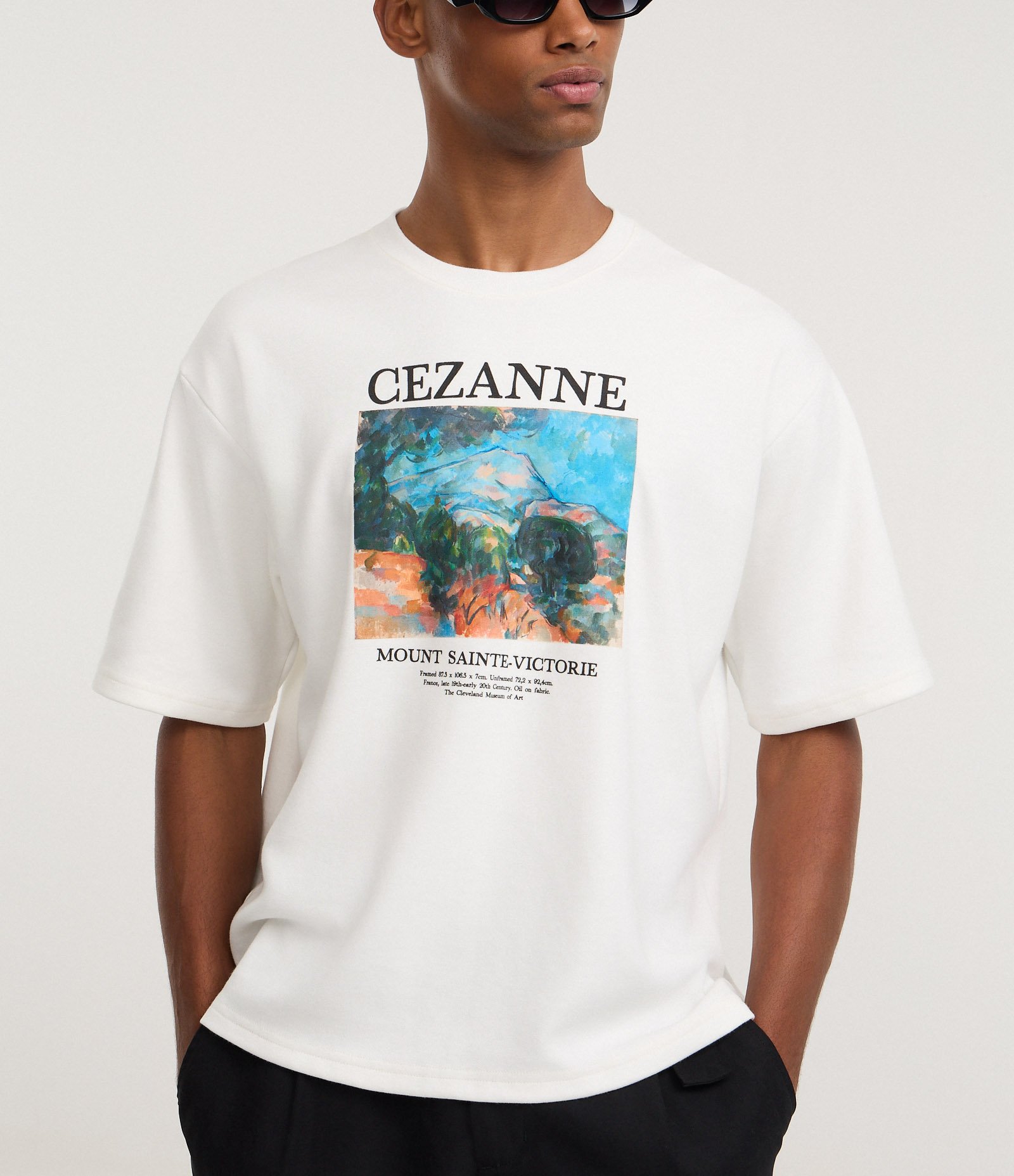 Camiseta Boxy em Algodão com Estampa Artística Cézanne Branco 4