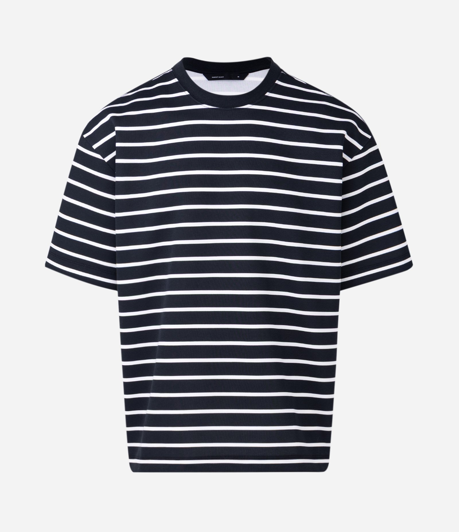 Camiseta Boxy Manga Curta Listrada Preto 1