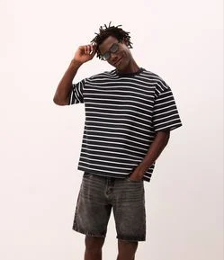 Camiseta Boxy Manga Curta Listrada