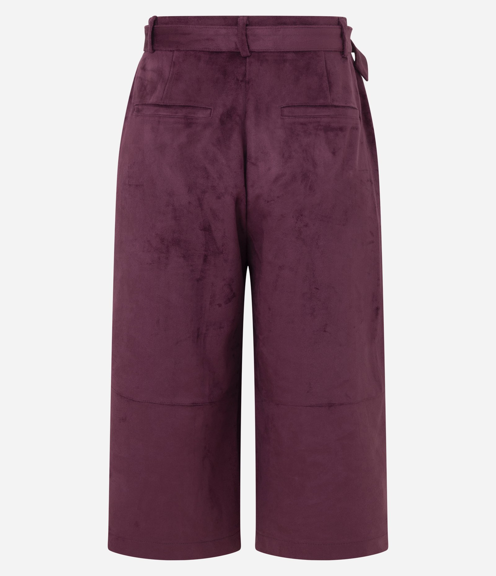 Bermuda Alongada em Suede com Cinto Faixa Vinho 7