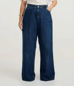 Calça Wide Leg em Jeans Curve & Plus Size