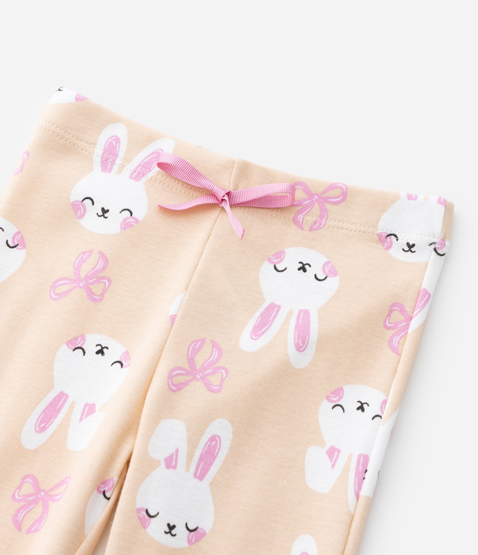 Pijama Infantil com Estampa Coelhos e Babados – Tam 1 a 6 Anos Bege 10