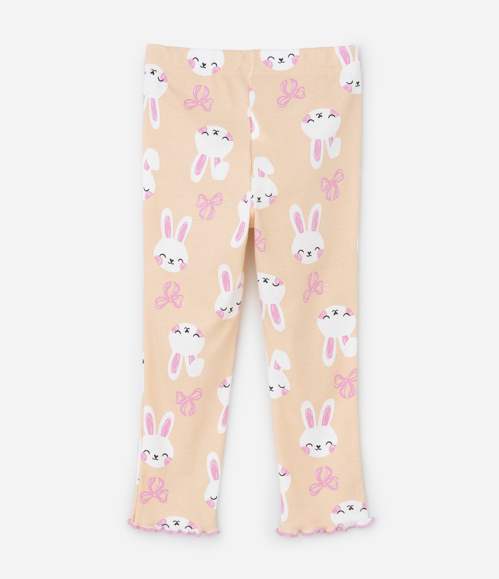 Pijama Infantil com Estampa Coelhos e Babados – Tam 1 a 6 Anos Bege 5