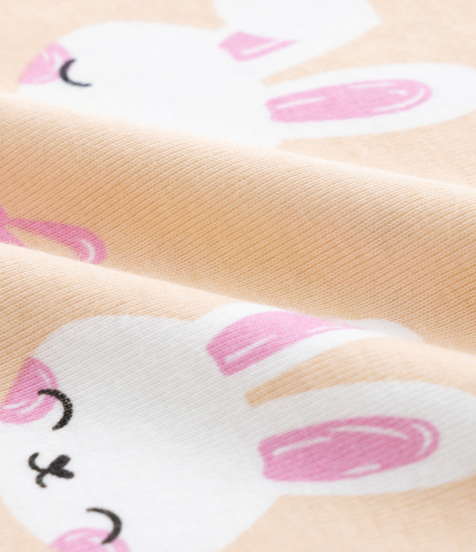 Pijama Infantil com Estampa Coelhos e Babados – Tam 1 a 6 Anos Bege 6