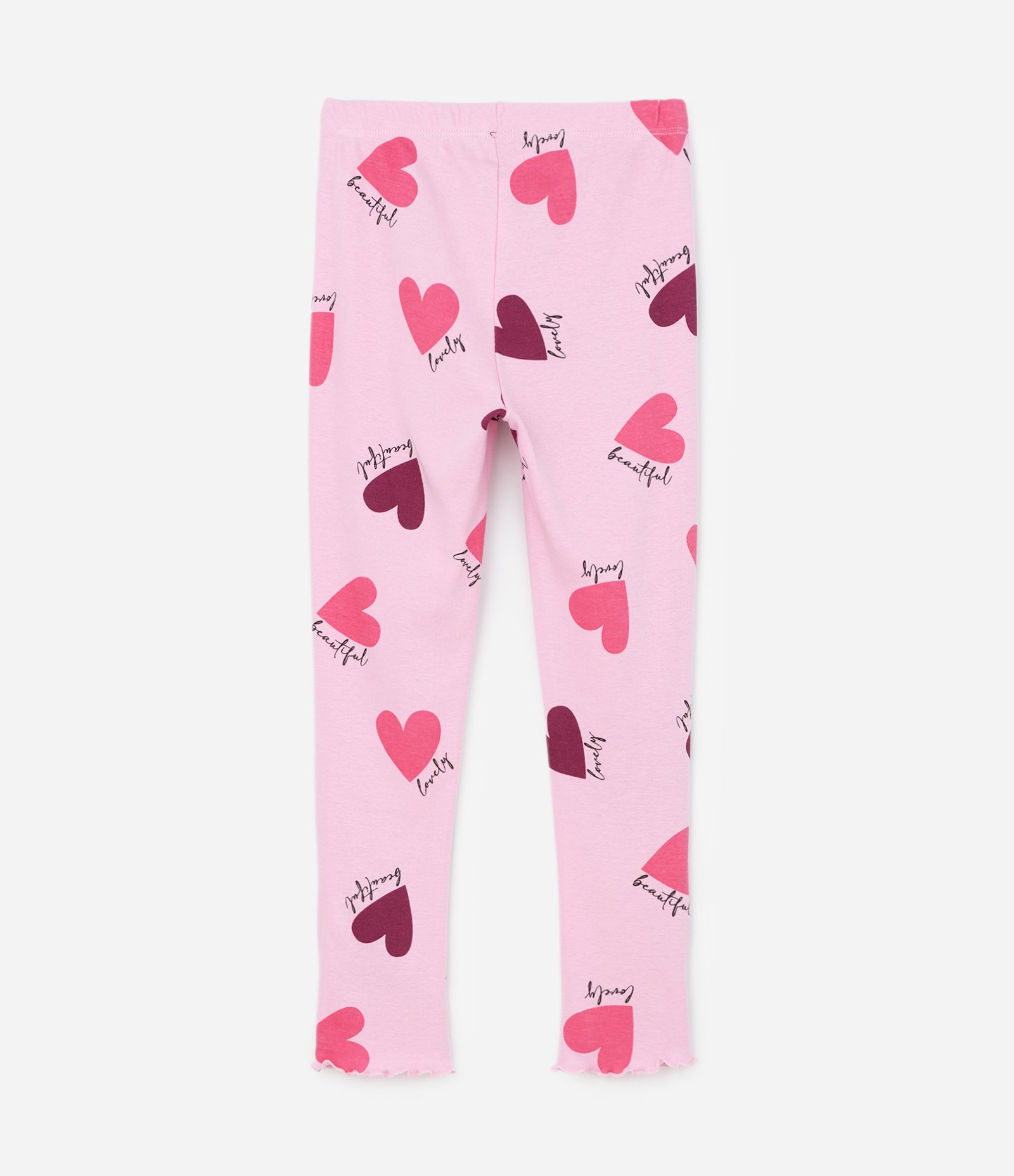 Pijama Infantil Longo em Ribana Canelada com Estampa de Corações – Tam 5 a 14 Anos Rosa 6