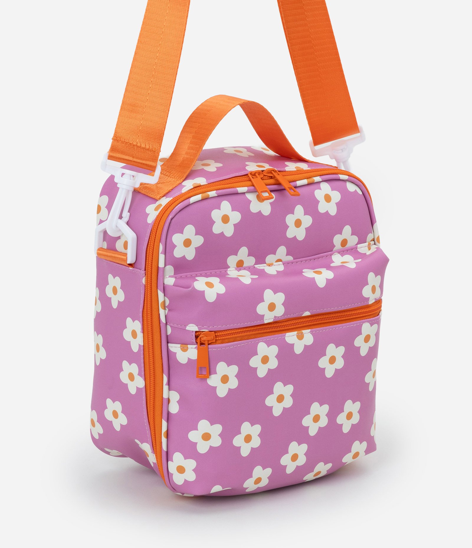 Lancheira com Estampa Floral e Alça Ajustável Rosa 1