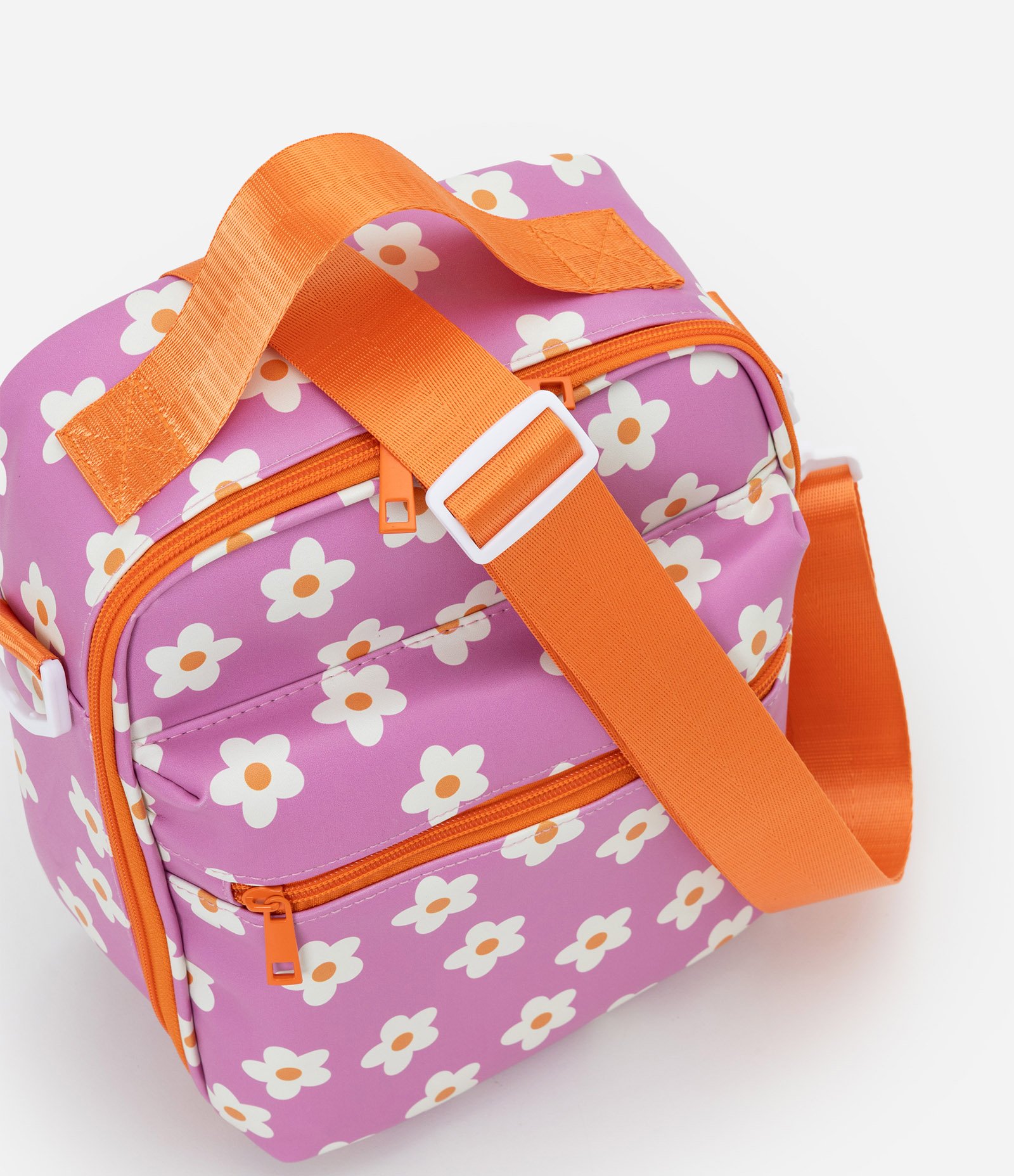 Lancheira com Estampa Floral e Alça Ajustável Rosa 5