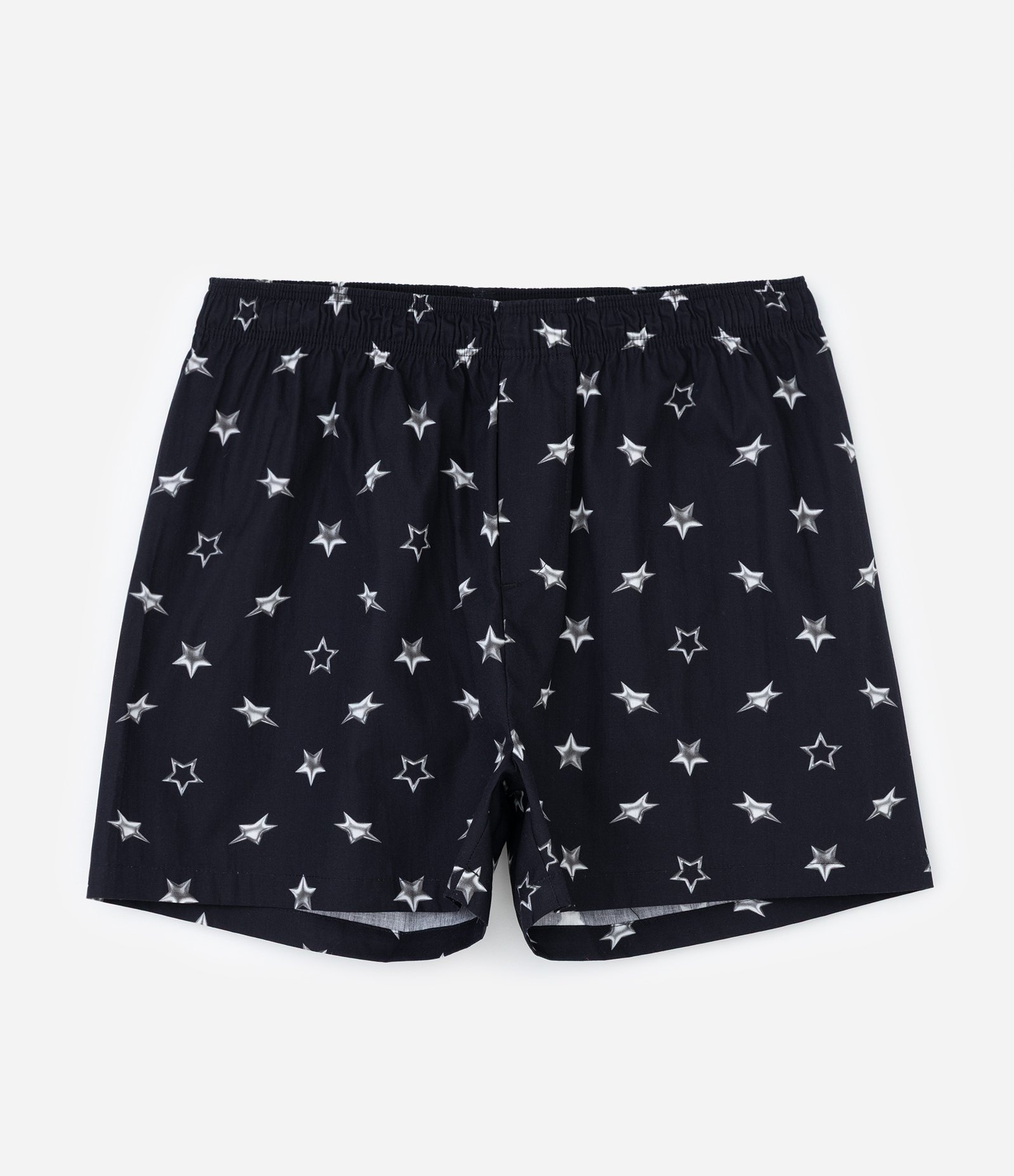 Cueca Samba Canção em Tricoline com Estampa de Estrelas Preto 5