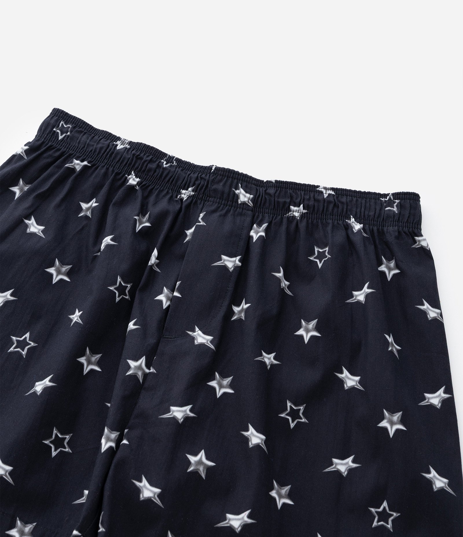 Cueca Samba Canção em Tricoline com Estampa de Estrelas Preto 9