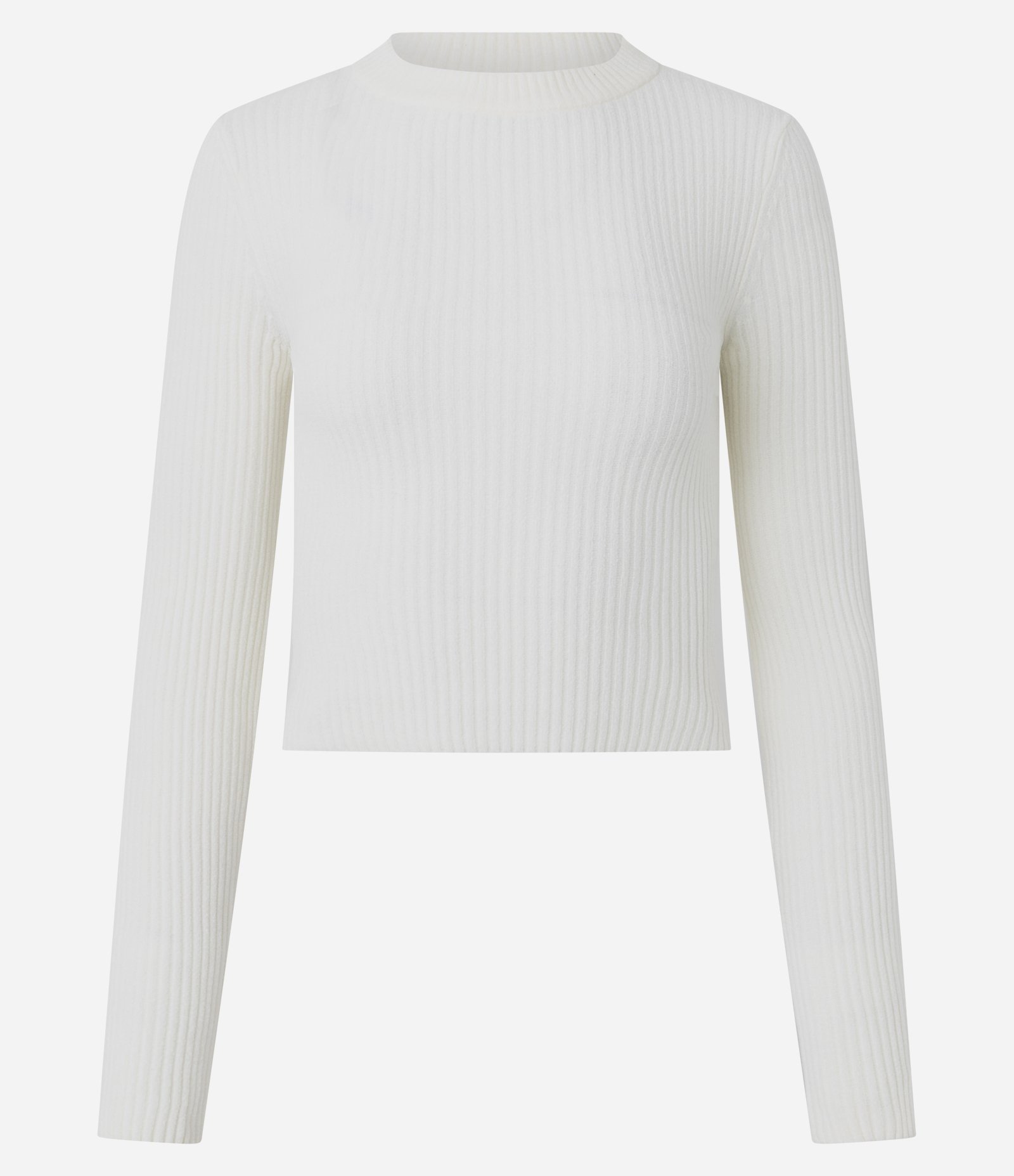 Blusa Manga Longa em Chenille com Gola Colada Branco 1