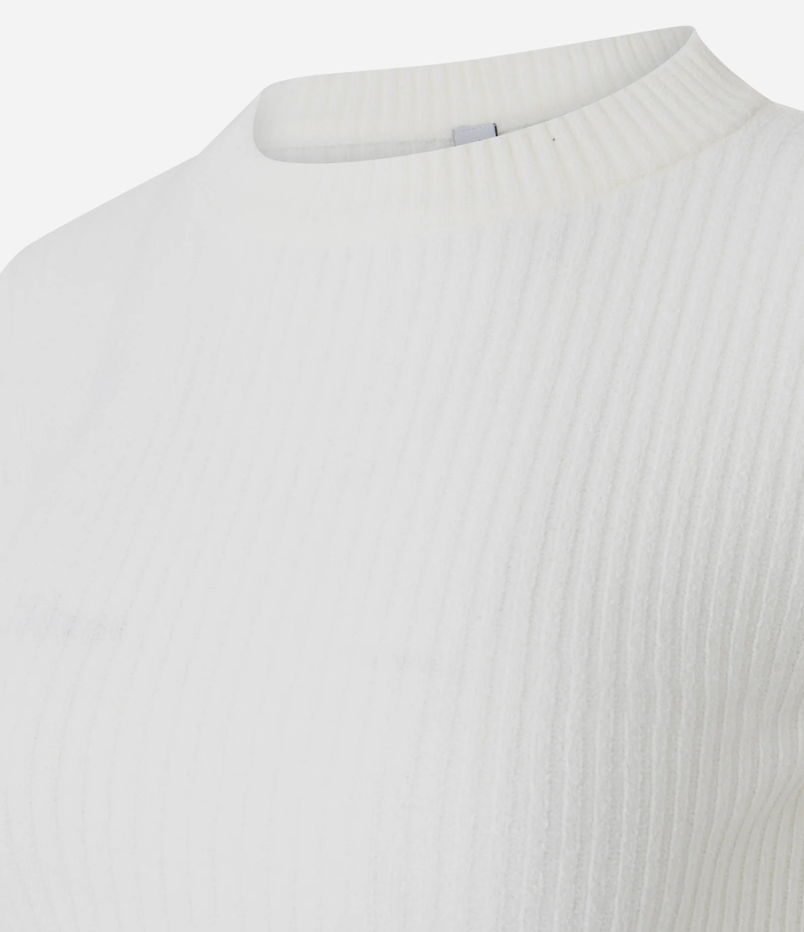 Blusa Manga Longa em Chenille com Gola Colada Branco 2