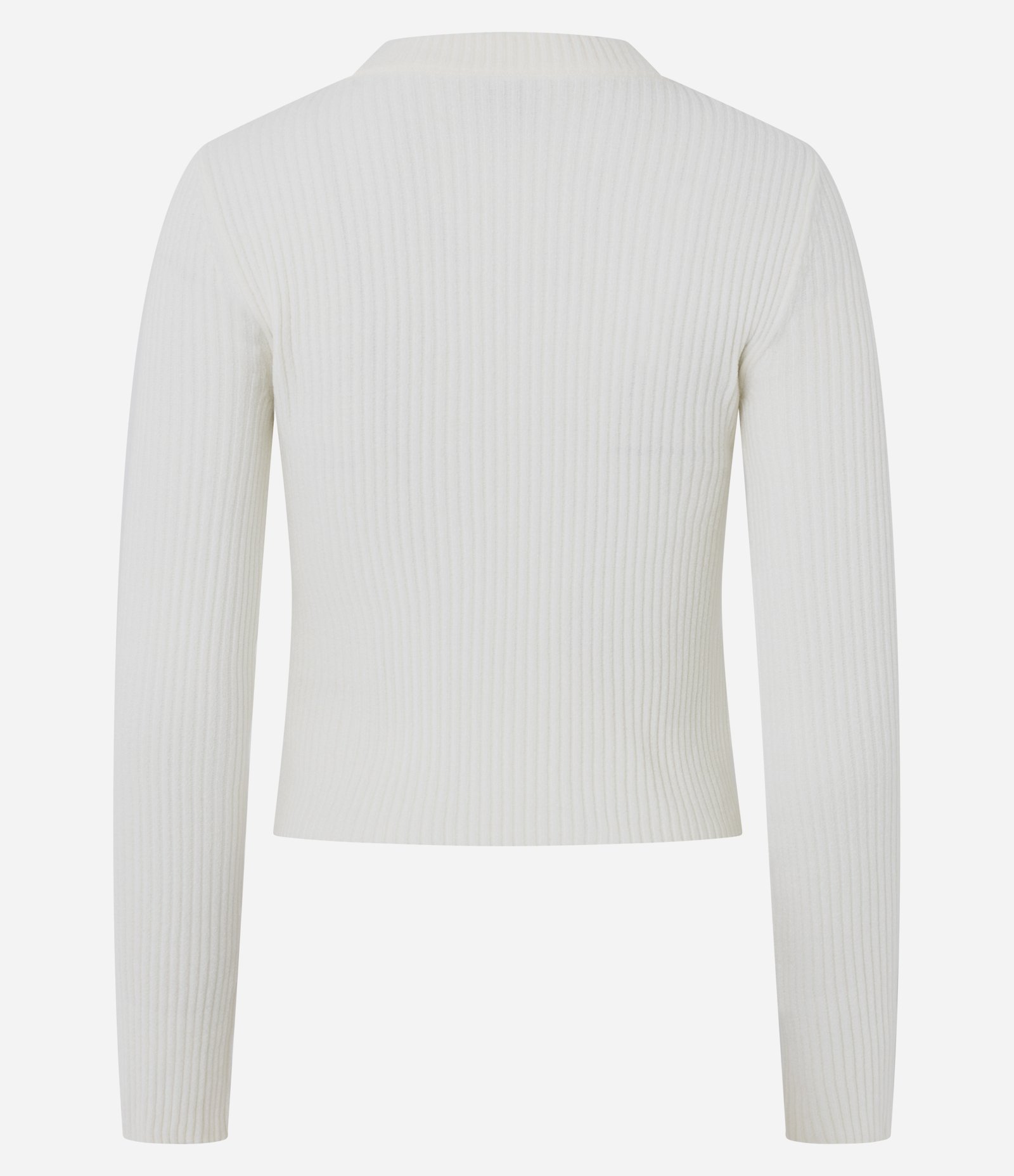 Blusa Manga Longa em Chenille com Gola Colada Branco 3