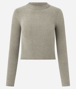 Blusa Manga Longa em Chenille com Gola Colada