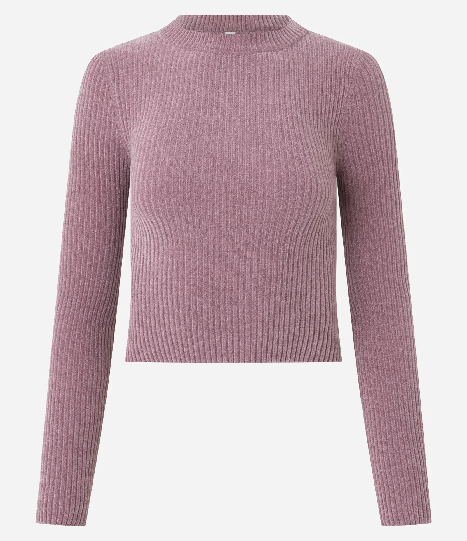 Blusa Manga Longa em Chenille com Gola Colada Rosa 1