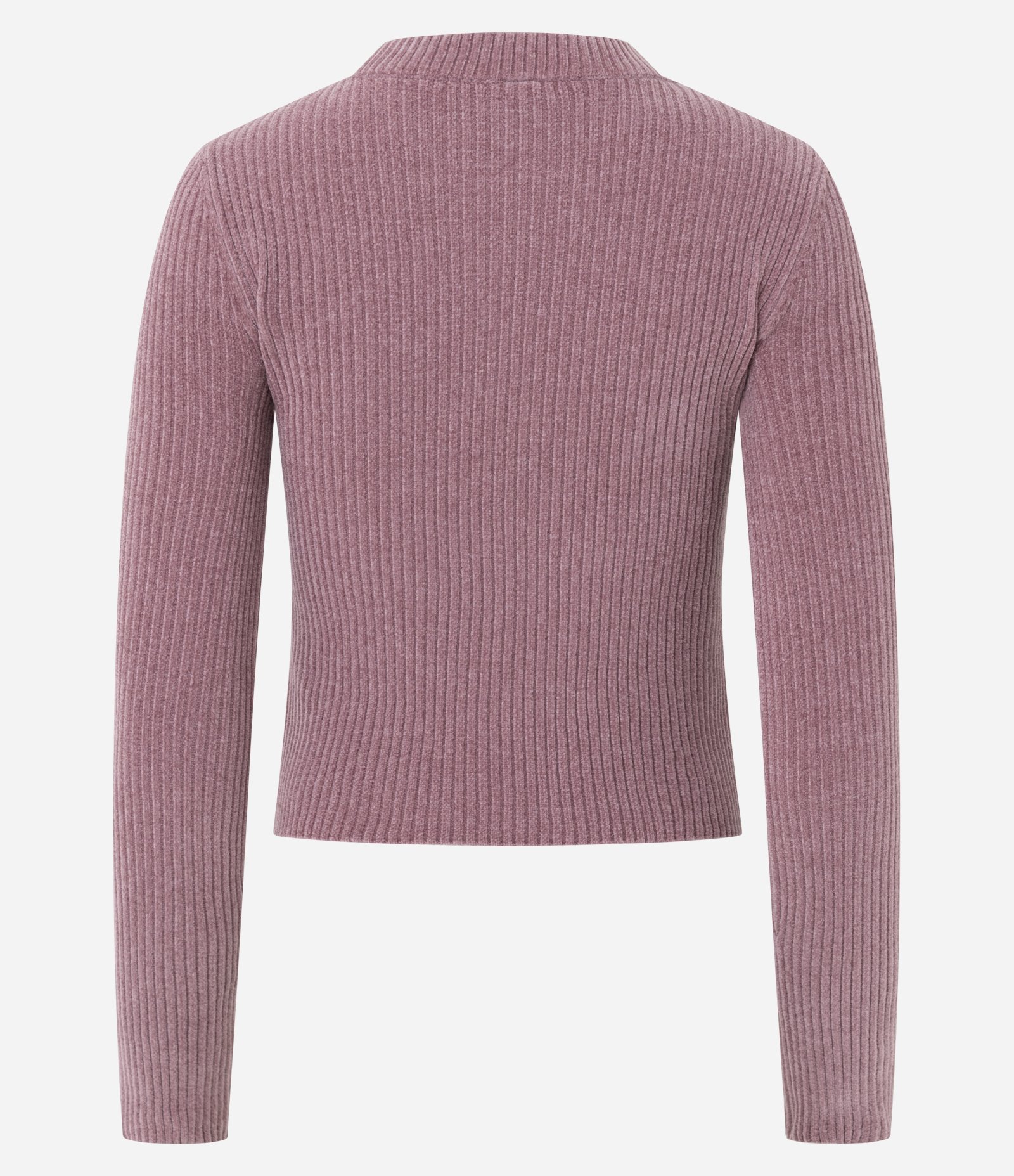 Blusa Manga Longa em Chenille com Gola Colada Rosa 3