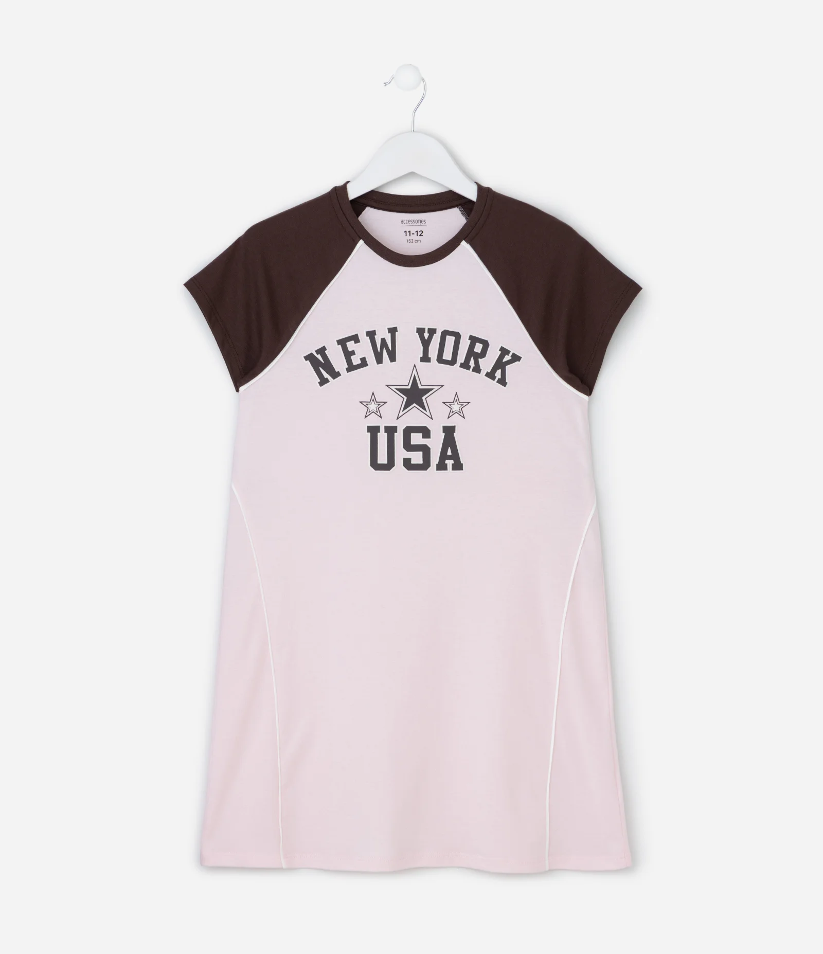 Camisola Infantil com Lettering New York – Tam 7 a 16 Anos Rosa Claro 1