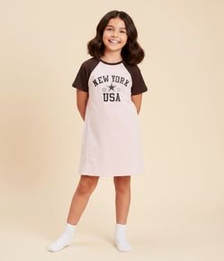 Camisola Infantil com Lettering New York – Tam 7 a 16 Anos
