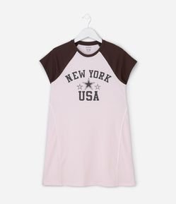 Camisola Infantil com Lettering New York – Tam 7 a 16 Anos