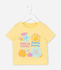 Camiseta Infantil com Estampa Ícones De Verão – Tam 1 a 5/6