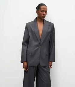 Blazer Alfaiatado com Gola Lapela e Forro Interno