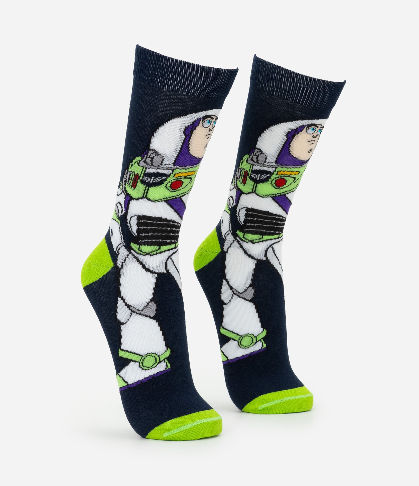 Meia Cano Longo com Estampa Buzz Lightyear Azul Escuro 2