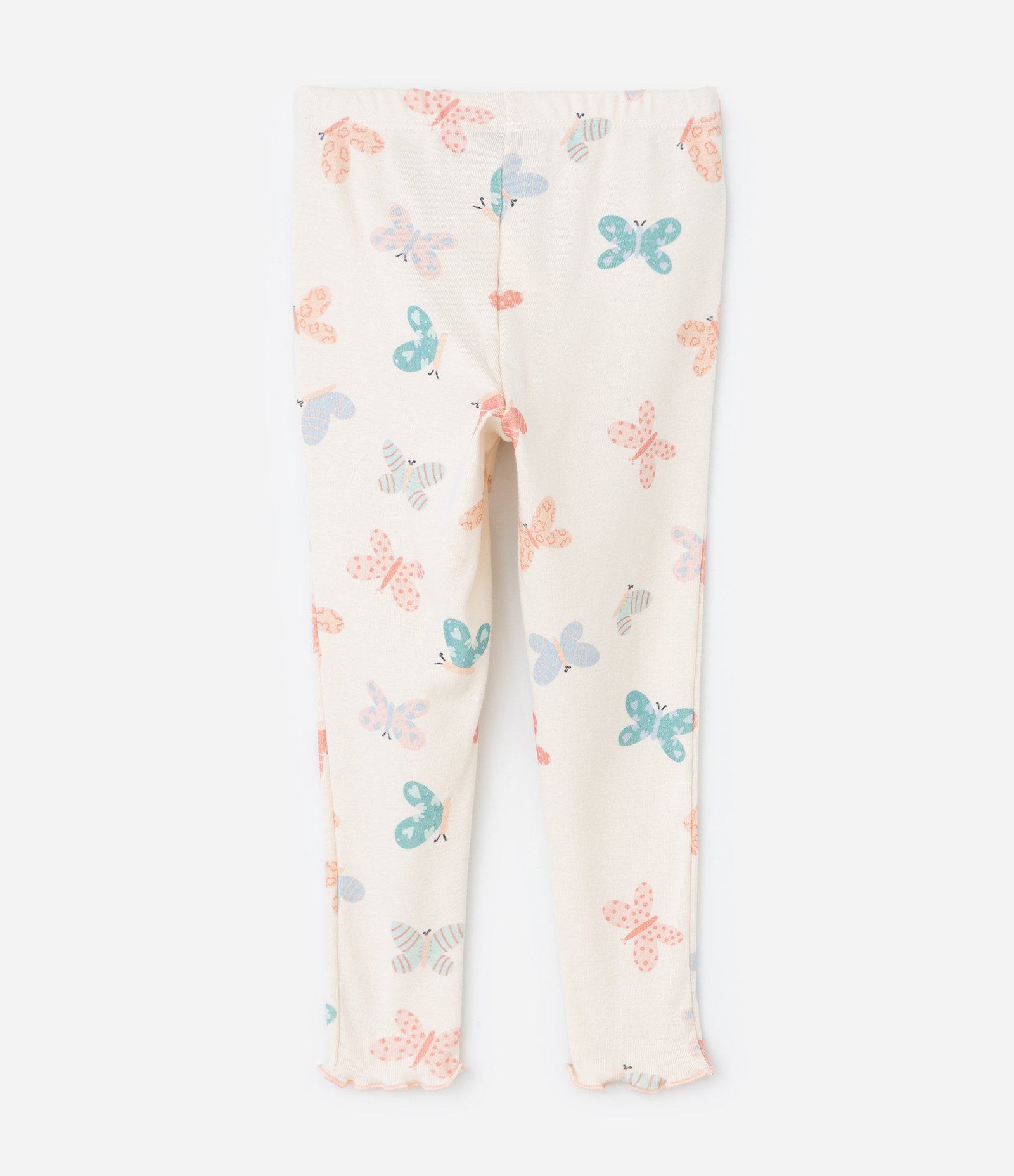 Pijama Infantil em Ribana com Estampa de Borboletas – Tam 1 a 6 Anos Off White 6