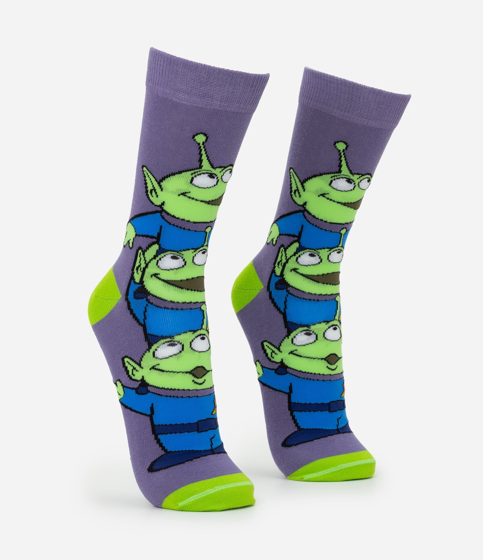 Meia Cano Longo com Estampa Aliens Toy Story Roxo 2
