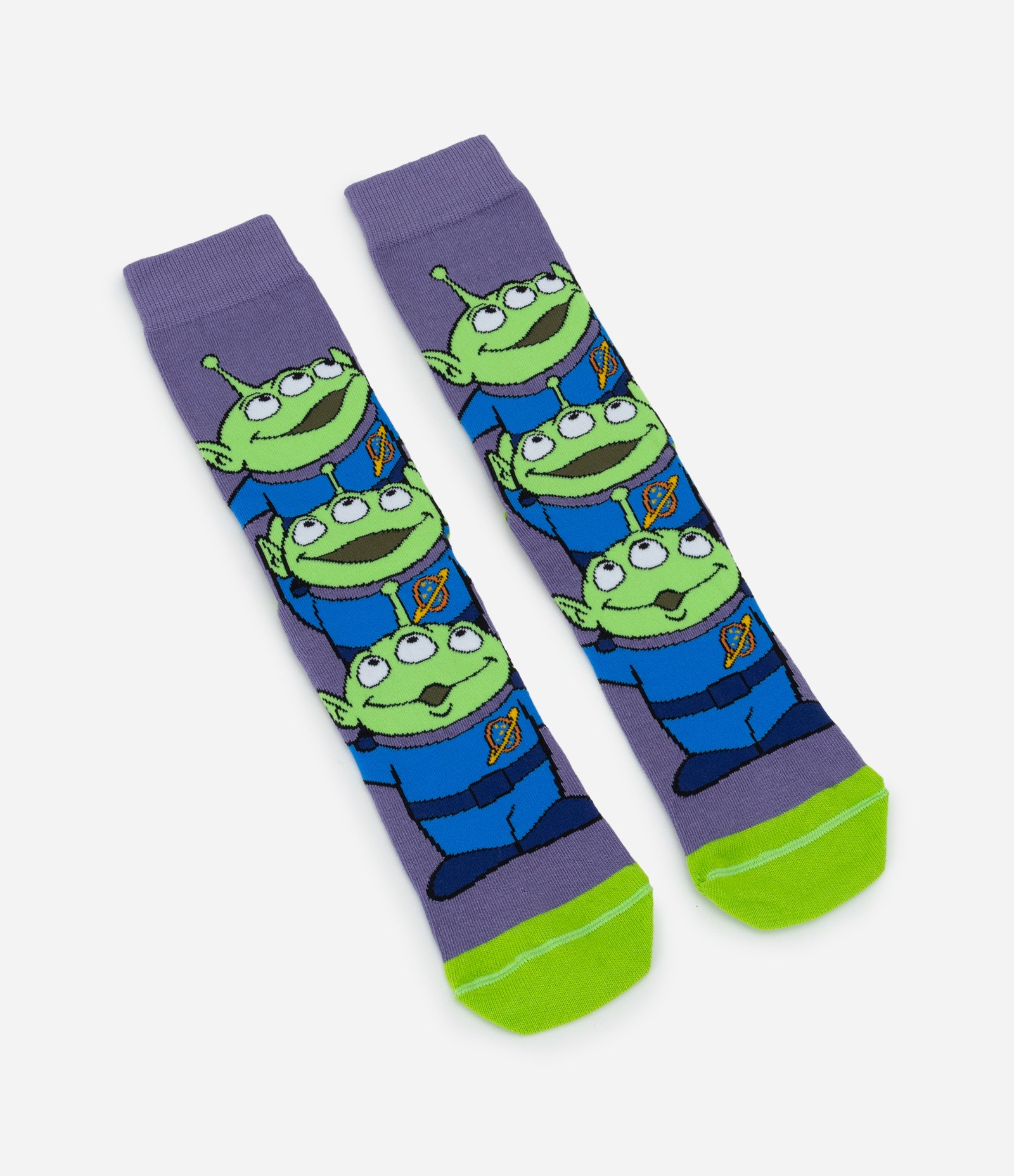 Meia Cano Longo com Estampa Aliens Toy Story Roxo 4