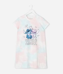 Camisola Infantil com Estampa  Stitch e Angel – Tam 5 a 14 Anos