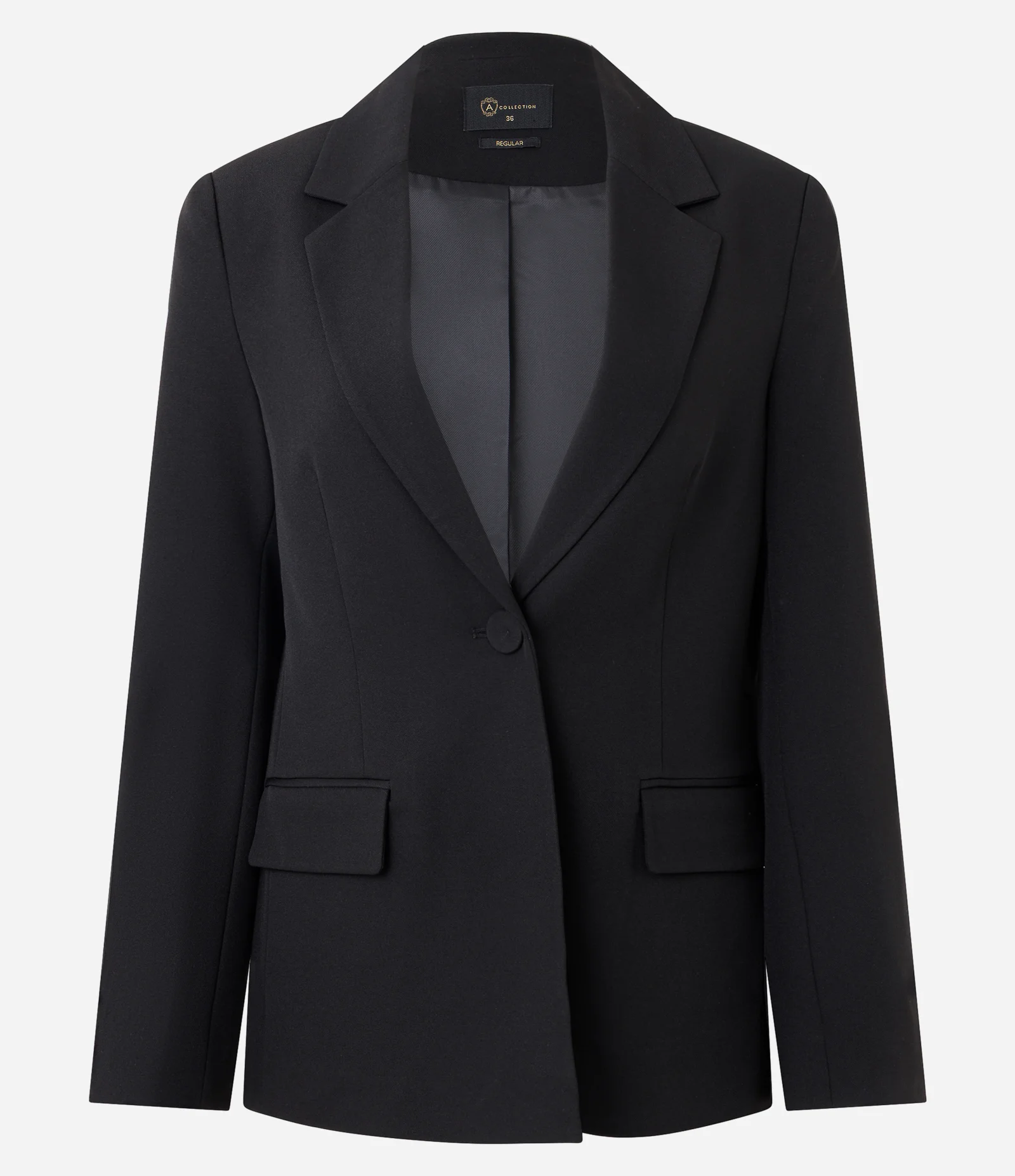 Blazer Alfaiatado Liso com Botões Forrados no Punho Preto 1