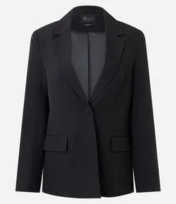 Blazer Alfaiatado Liso com Botões Forrados no Punho