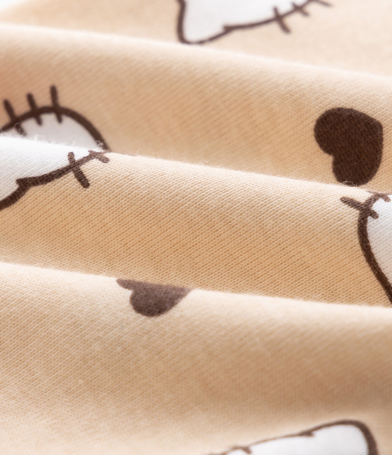 Pijama Longo Infantil Hello Kitty com Estampa - Tam 5 a 14 Anos Bege 7