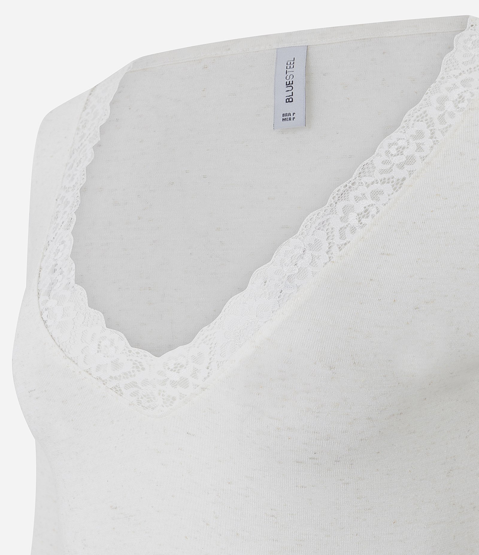 Blusa Manga Longa em Malha Texturizada com Renda Aplicada Branco 4