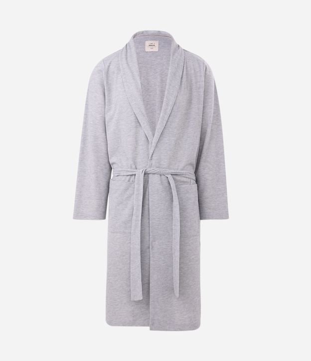 Robe Longo com Mangas Longas e Amarração na Cintura