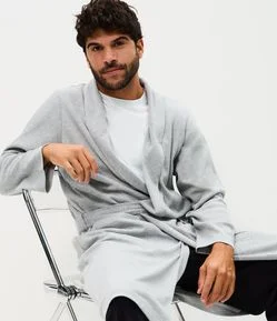 Robe Longo com Mangas Longas e Amarração na Cintura