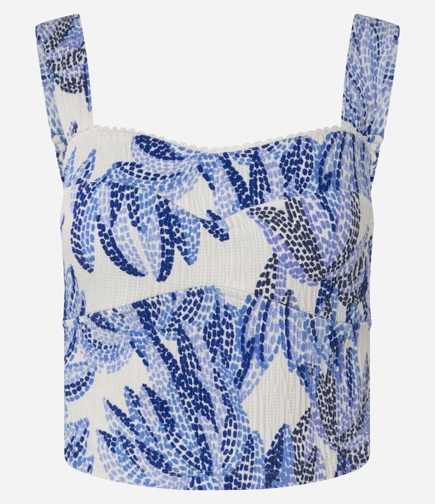 Blusa Cropped em Viscose com Textura Bicolor