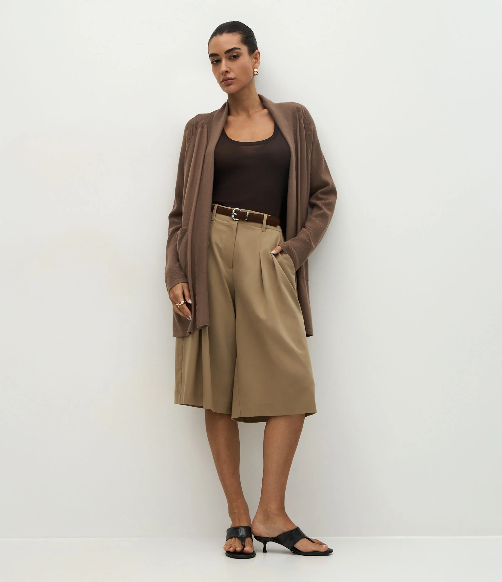 Cardigan Alongado em Tricô Bege 2