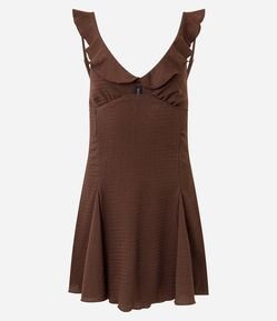 Vestido Evasê Curto com Nesgas na Saia e Texturizado