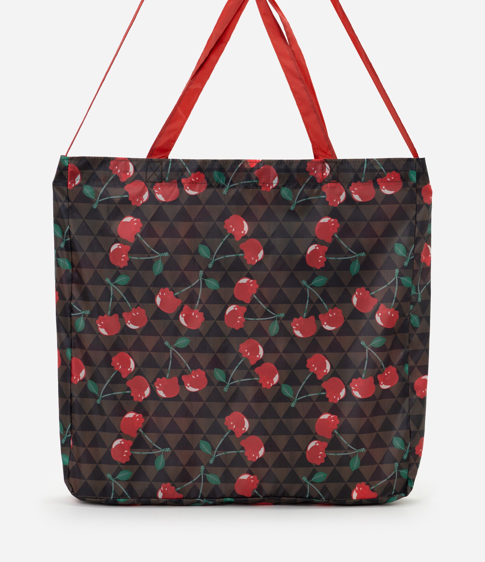 Sacola Estampada com Cerejas em Formato Hello Kitty Marrom 3