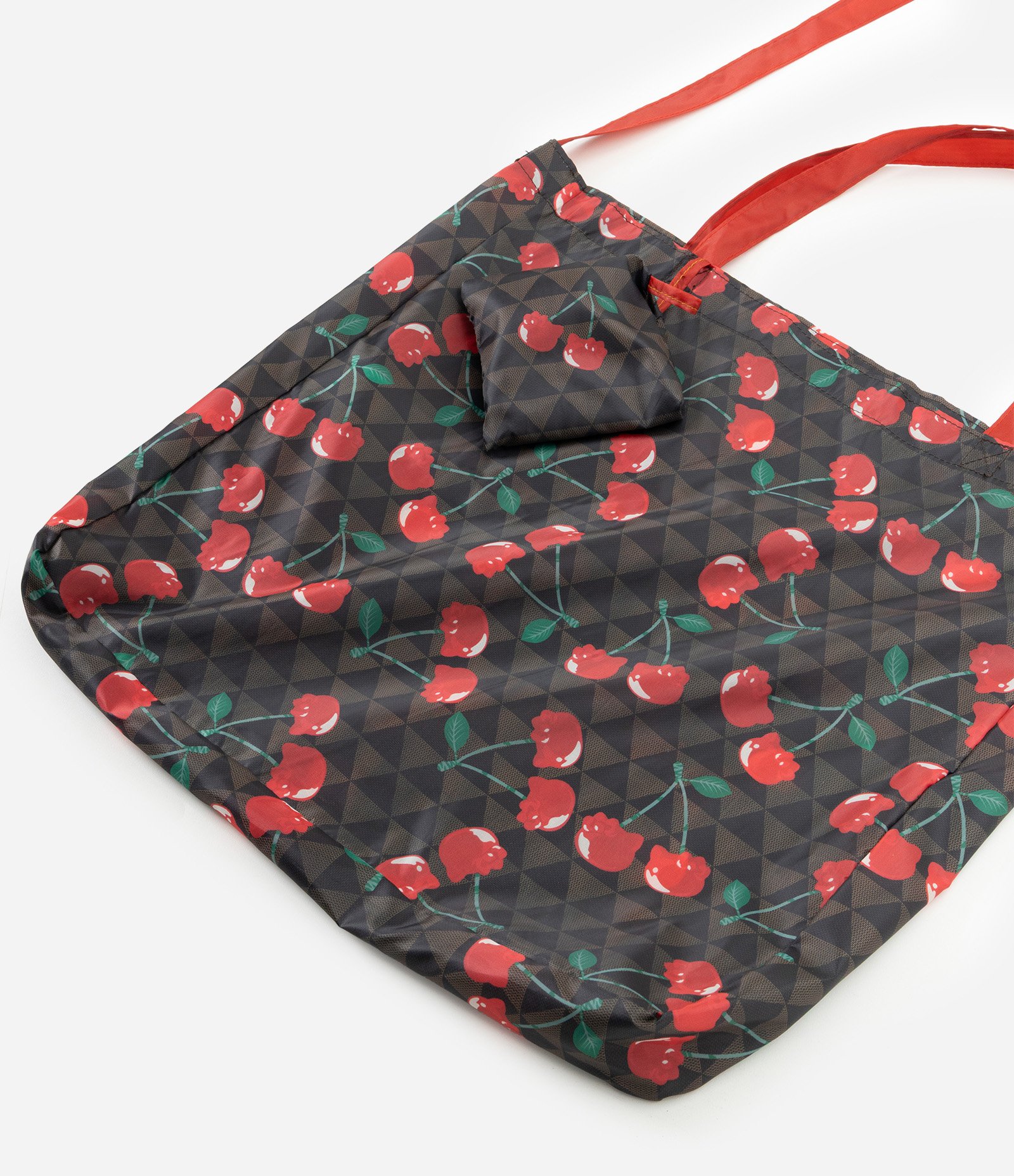 Sacola Estampada com Cerejas em Formato Hello Kitty Marrom 4