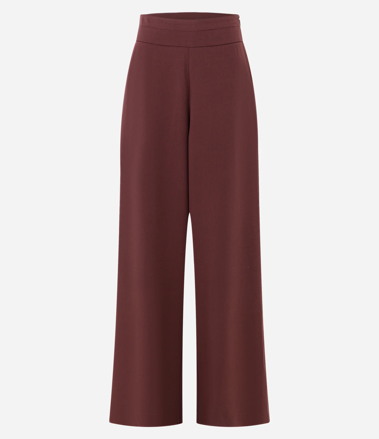Calça Pantalona Alfaiatada com Cós Liso e Pregas Vinho 1