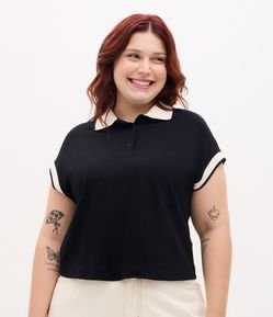 Blusa Boxy em Malha Piquet com Gola Polo Curve & Plus Size